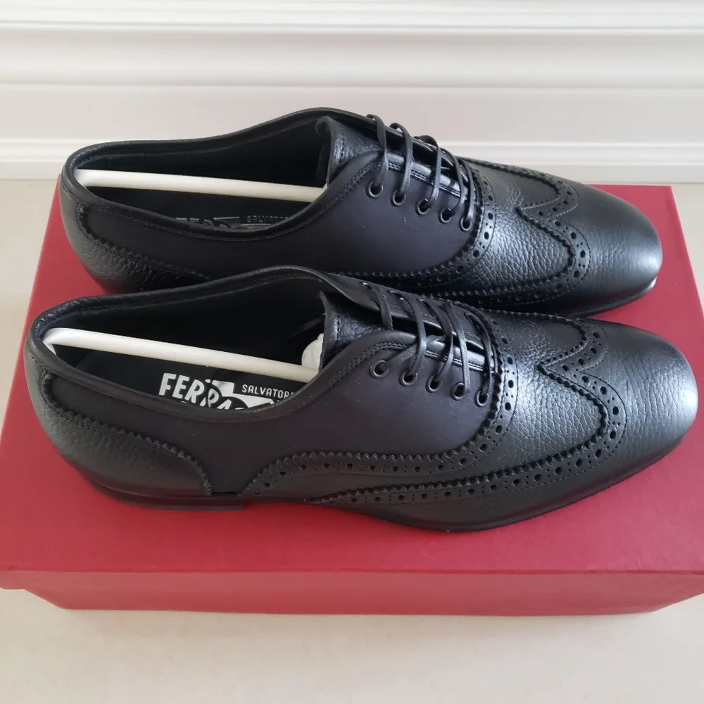 BNIB Salvatore Ferragamo Men's Dress Shoes - Black Size 7 - Picture 5 of 9